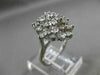 ESTATE LARGE 1.0CT ROUND DIAMOND 14KT WHITE GOLD FLOWER CLUSTER RING VVS #16302