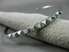 ESTATE .20CT DIAMOND 14KT WHITE GOLD PYRAMID SPIKE FLEXIBILE FUN BANGLE BRACELET