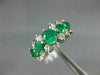 ESTATE 2.08CT DIAMOND & AAA EMERALD 14K WHITE GOLD PYRAMID ANNIVERSARY RING #828
