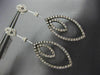 LARGE 1.88CT WHITE & CHOCOLATE FANCY DIAMOND 14KT WHITE GOLD 3D HANGING EARRINGS