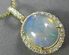 ESTATE 3.73CT DIAMOND & AAA OPAL 14KT YELLOW GOLD 3D CLASSIC OVAL HALO PENDANT