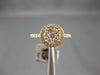 ESTATE .54CT DIAMOND 18KT ROSE GOLD CLUSTER ROUND HALO FILIGREE FRIENDSHIP RING