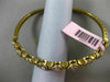 ESTATE .60CT DIAMOND 14K WHITE & YELLOW GOLD 3D 9 STONE FLEXIBLE BANGLE BRACELET