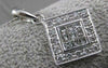 ESTATE PRINCESS DIAMOND SOLITARE 14KT WHITE GOLD FILIGREE SQUARE PENDANT #4240