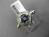 ESTATE 1.08CT DIAMOND & TANZANITE 14KT WHITE GOLD 3D SQUARE HALO ENGAGEMENT RING