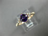 ESTATE .90CT DIAMOND & AAA CUSHION CUT AMETHYST 14K WHITE GOLD 3D FUN LOVE RING