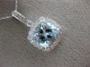 ESTATE LARGE 3.12CT DIAMOND & AAA AQUAMARINE 14KT WHITE GOLD FILIGREE PENDANT