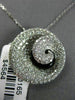 ESTATE LARGE 1.34CT DIAMOND & ONYX 18KT WHITE GOLD SWIRL SHELL FLOATING PENDANT