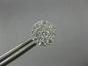 ESTATE LARGE 1.0CT DIAMOND 14KT WHITE GOLD SOLITAIRE HALO CLUSTER STUD EARRINGS