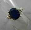 ESTATE 3.36CT DIAMOND & SAPPHIRE 14KT YELLOW GOLD TRILLION ENGAGEMENT RING 10469