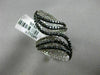 ESTATE MASSIVE 3.18CT WHITE & BLACK DIAMOND 14K WHITE GOLD 3D LEAF COCKTAIL RING