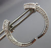 ANTIQUE .72 CTW HANGING 3D MOON SHAPE 14KT WHITE GOLD EARRINGS STUNNING!! #21750