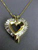 ESTATE 1.80CT BAGUETTE CUT DIAMOND 14KT YELLOW GOLD 3D OPEN HEART PENDANT #12019