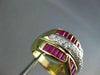 ESTATE WIDE 2.25CT DIAMOND & AAA RUBY 18KT 2 TONE BAGUETTE & ROUND RING  #22081
