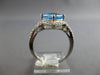 3.6CT DIAMOND & AAA BLUE TOPAZ 14KT WHITE GOLD 3D FILIGREE HALO ENGAGEMENT RING