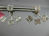 ESTATE LARGE .39CT DIAMOND 18K WHITE GOLD FLOWER FOUR STONE STUD JACKET EARRINGS