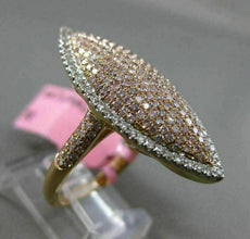 ESTATE EXTRA LARGE 1.34CT DIAMOND 18KT WHITE & ROSE GOLD 3D MARQUISE PAVE RING