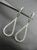 ESTATE .90CT DIAMOND 18KT WHITE GOLD 3D CLASSIC OPEN TEAR DROP HANGING EARRINGS