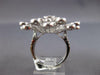 ESTATE EXTRA LARGE 3.29CT DIAMOND 18KT WHITE GOLD 3D MULTI FLOWER COCKTAIL RING