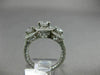ESTATE 2.0CT DIAMOND 14KT WHITE GOLD 3D 3 STONE FILIGREE HALO ENGAGEMENT RING