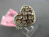 ESTATE LARGE 2.52CT WHITE & PINK DIAMOND 18KT 2 TONE GOLD HEART SHAPE LOVE RING