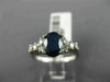 ESTATE 1.85CT DIAMOND & AAA OVAL CUT SAPPHIRE 14KT WHITE GOLD 3D ENGAGEMENT RING