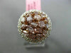 ESTATE LARGE GIA 2.46CT PINK & WHITE DIAMOND 18KT GOLD 3D HALO SPLIT SHANK RING