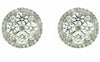 ESTATE LARGE 1.78CT ROUND DIAMOND 14K WHITE GOLD 3D CLUSTER FLOWER STUD EARRINGS