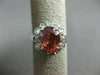 LARGE AGL CERTIFIED 4.34CT DIAMOND & ORANGE SAPPHIRE 14K WHITE GOLD 3D OVAL RING