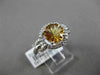 ESTATE 1.82CT DIAMOND & EXTRA FACET CITRINE 14KT WHITE GOLD HALO ENGAGEMENT RING