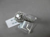 ESTATE 1.20CT DIAMOND 14KT WHITE GOLD 3D HALO TWO ROW ROUND ENGAGEMENT RING