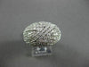 ESTATE LARGE 2.75CT DIAMOND 14KT WHITE GOLD 3D LEAF DESIGN COCKTAIL RING #22457
