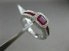 ESTATE 1.29CT ROUND DIAMOND & RUBY 14K WHITE GOLD HALO FRIENDSHIP PROMISE RING