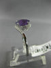 ESTATE 1.32CT DIAMOND & AAA AMETHYST 18K WHITE GOLD INFINITY OVAL SWIRL FUN RING