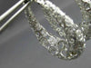 ESTATE LARGE & WIDE .50CT DIAMOND 14KT WHITE GOLD FILIGREE HOOP HANGING EARRINGS