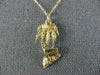 ESTATE 14KT YELLOW GOLD 3D HANDCRAFTED HAWAII PALM TREE FLOATING PENDANT #25055