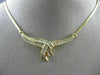 ANTIQUE 1.15CT ROUND & BAGUETTE DIAMOND 14KT YELLOW GOLD TWIST NECKLACE #21580