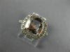ESTATE LARGE 2.50CT AAA MORGANITE 14KT WHITE GOLD CUSHION HALO ENGAGEMENT RING
