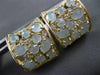 ESTATE EXTRA WIDE 10.37CT DIAMOND & BLUE AGATE 14KT YELLOW GOLD HUGGIE EARRINGS