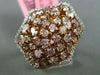 ESTATE EXTRA LARGE GIA 3.31CT DIAMONDS 18KT TWO TONE GOLD STAR CLUSTER LOVE RING