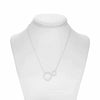 ESTATE .32CT DIAMOND 14KT WHITE GOLD 3D CLASSIC DOUBLE CIRCLE PAVE FUN NECKLACE