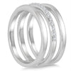 ESTATE .20CT DIAMOND 14KT WHITE GOLD 3D CLASSIC 3 ROW SHARED PRONG FUN RING