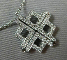 ESTATE .48CT DIAMOND 14KT WHITE GOLD 3D INTERCHANGEABLE SQUARE PENDANT NECKLACE