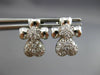 ESTATE .65CT DIAMOND 14K WHITE GOLD 3D CLASSIC PAVE HEART FLOWER EARRINGS #16559
