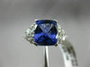 LARGE 4.65CT DIAMOND & AAA TANZANITE 18KT WHITE GOLD 3D SQUARE ENGAGEMENT RING