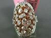 ESTATE EXTRA LARGE 3.71CT WHITE & PINK DIAMOND 18KT GOLD OVAL INFINITY LOVE RING