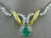 ANTIQUE 1.95CT DIAMOND & AAA EMERALD 14K WHITE & YELLOW GOLD SWIRL NECKLACE 6871