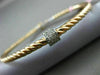 ESTATE .35CT DIAMOND 14KT WHITE & ROSE GOLD CIRCLE OF LIFE ROPE BANGLE BRACELET