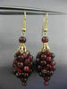 ANTIQUE AAA GARNET 14KT YELLOW GOLD CLASSIC GRAPE CLUSTER HANGING EARRINGS 22070