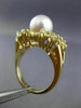 WIDE .58CT DIAMOND & SOUTH SEA PEARL 14KT YELLOW GOLD MULTI ROW BOW TIE FUN RING